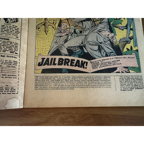DC Comics, The Hawk and the Dove , #2 / .12 issues 1968 FAIR/GOOD VINTAGE - Picture 6 of 10